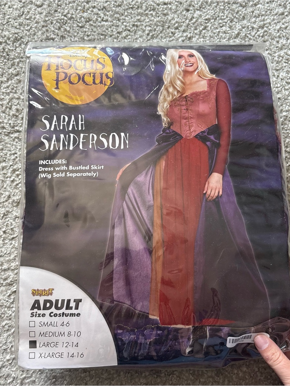 Disney Sarah Sanderson Maxi Dress Large Costume Spirit Halloween World Land